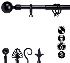 Galerie de metal neagra VALANCE GLOBE