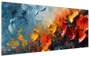 Tablou - Pictură abstractă de flori III. (120x50 cm)