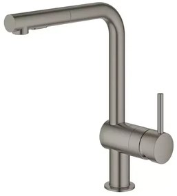 Baterie bucatarie cu dus extractabil Grohe Minta 2 tipuri de jet antracit periat Hard Graphite