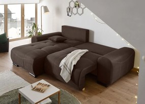 Coltar extensibil, Alvi, cu sezlong interschimbabil, 267 x 91 x 185 cm, espresso