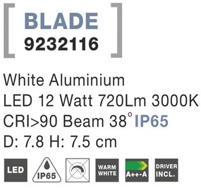 Spot LED incastrabil de exterior IP65 BLADE alb 7,8cm NVL-9232116