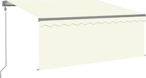 vidaXL Copertină automată cu stor&LED&senzor vânt crem 3,5x2,5 m