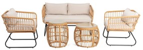 Set mobilier de grădină din ratan artificial Bonami Essentials Vistdal, bej