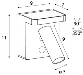 Spot LED de perete MAXLIGHT W0373 LOFER LED/7W/230V alb