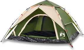 vidaXL Cort de camping cupolă 4 persoane, setare rapidă, verde