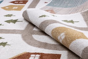 Covor FUN Polar pentru copii, străzi, pădure, cremă - SECUNDAR-COTATI PRODUSUL