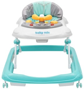 Baby Mix Cărucior pentru copii cu volan și roțidin silicon verde, 50 x 44 x 50 cm
