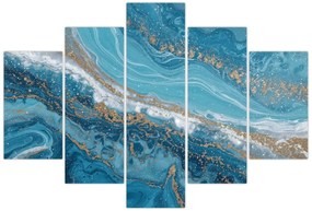 Tablou - Marmură bleu cu aur I. (150x105 cm)
