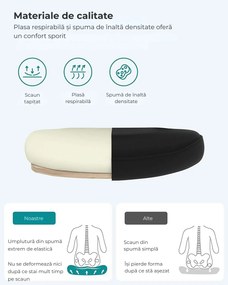 Scaun de birou ERGO cu cotiere rabatabile, max. 120 kg, negru SongmicsHome