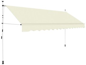 vidaXL Copertină retractabilă manual, crem, 400 cm
