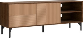 HOMCOM Suport TV Modern cu Rafturi Deschise, pentru Televizoare până la 65", Design Elegant, Maro | Aosom Romania