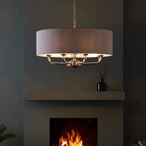 Lustră pe lanț Endon 99152 HIGHCLERE 8xE14/40W/230V gri/crom mat