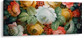 Tablou cu buchet pictat de flori (120x50 cm)
