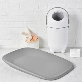 Coș pentru scutece și covoraș de înfășat Nattou SOFTY 50x70 cm alb/gri