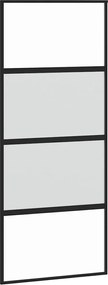 vidaXL Ușă glisantă, negru, 90x205 cm, sticlă securizată și aluminiu