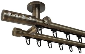Galerie dubla PRINDERE TAVAN suport universal TEAVA PROFIL -ALURE /19 - AUR ANTIC (Alege marime: 120 cm)
