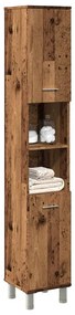 vidaXL Dulap de baie, lemn vechi, 30x30x179 cm, lemn prelucrat
