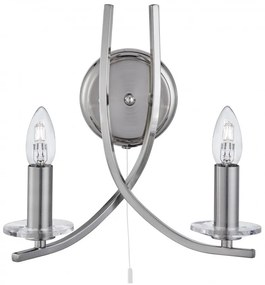 Aplica de perete moderna design argintiu Ascona 4162-2SS SRT