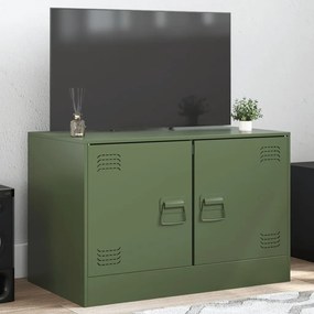 841639 vidaXL Comodă TV, verde măsliniu, 67x39x44 cm, oțel