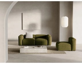 Canapea verde cu tapițerie din catifea reiată 224 cm Bergamo – Cosmopolitan Design