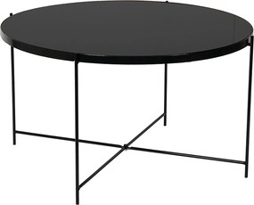 Masuta de cafea KURTIS, negru, sticla/metal, 60x60x40 cm