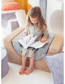 Teren de joacă din spumă maro deschis 3 buc. din catifea reiată înălțime 37 cm 75x49 cm Rainbow Montessori – Wigiwama