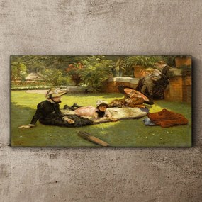 Tablou canvas copii parc copaci flori