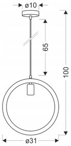 Pendul cu cablu KOLO 1xE27/40W/230V bej/negru