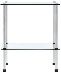 249503 vidaXL Raft cu 2 niveluri, transparent, 40x40x47 cm, sticlă securizată