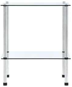 249503 vidaXL Raft cu 2 niveluri, transparent, 40x40x47 cm, sticlă securizată
