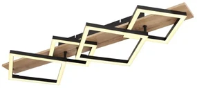 Plafoniera LED design industrial Beatrix negru, maro 82x31cm