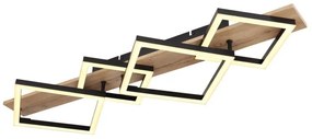 Plafoniera LED design industrial Beatrix negru, maro 82x31cm