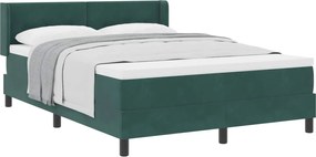 vidaXL Pat cu arcuri cu saltea Verde închis 200 x 160 cm Catifea
