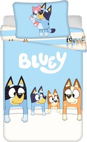 Lenjerie de pat pentru copii albastră din bumbac pentru pătuț 100x135 cm Bluey – Jerry Fabrics