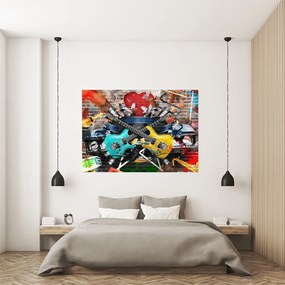 Tablou Canvas - Colourful Guitars 40 x 65 cm
