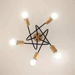 Lustră aplicată OXFORD 5xE27/15W/230V pin/negru