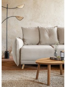 Colțar bej extensibil cu tapițerie din catifea reiată (colț dreapta) Lazy Lukka – Miuform