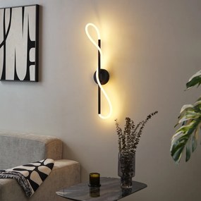 Plafonieră modernă neagră cu LED inclus, cu 3 trepte de intensitate luminoasă - Keri