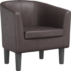 vidaXL Fotoliu tip cuvă, maro, piele ecologică