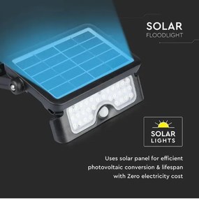 Proiector solar LED cu senzor LED/5W/3,7V IP65 4000K 3000 mAh