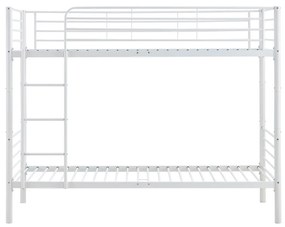 Pat supraetajat metalic Bunky alb - 90 x 200 cm