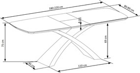 Set masa extensibila Silvestro L180-220 cm + 4 scaune K475 gri