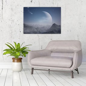 Tablou pe sticlă - Cer deasupra stâncilor (70x50 cm)