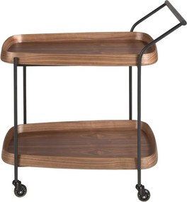 Gheridon, Mini Bar cu roti pentru bauturi si sticle Walnut