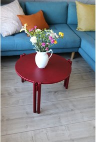 Măsuță de cafea roșie rotundă din lemn masiv de pin ø 60 cm Sticks – Karup Design