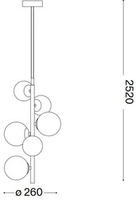 Lustră LED pe cablu Ideal Lux PERLAGE 6xG9/3W/230V auriu/alb