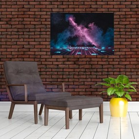 Tablou - Fum roz-albastru (90x60 cm)