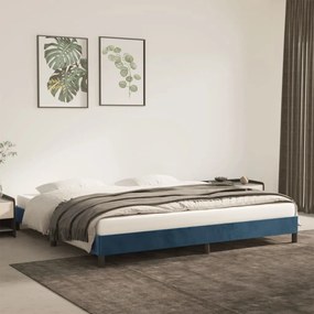 346998 vidaXL Cadru de pat, albastru închis, 200x200 cm, catifea