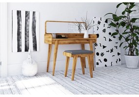 Măsuță de toaletă din stejar cu oglindă 110x45 cm Retro - The Beds