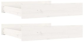 Sertare pentru pat, 2 buc., alb, lemn masiv de pin Alb, 95 x 103 x 18 cm